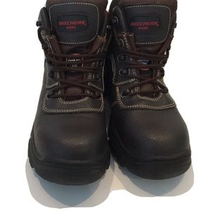 Skechers Work Boots  Mens Steel Toe Black Oil Resistant Size 8